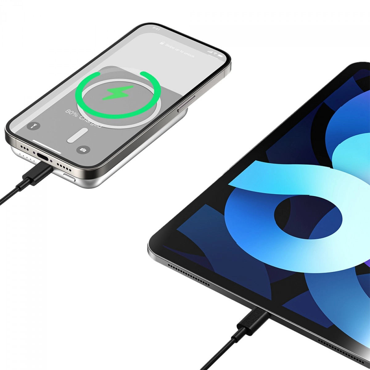 POWERBANK PORTATIL 5.000MAH INDUCAO UNIVERSAL USB-C PRATA GEONAV