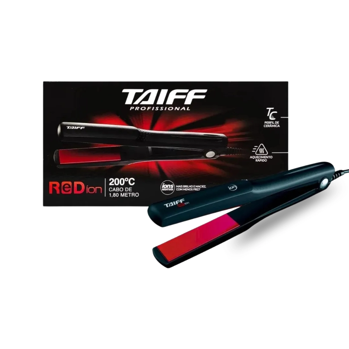 PRANCHA ALISADORA ELEGANCE RED ÍON PROFISSIONAL 200ºC TAIFF PRANCHA ALISADORA ELEGANCE RED ÍON PROFISSIONAL 200ºC TAIFF