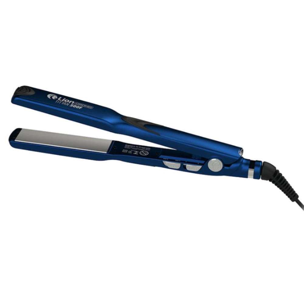 Prancha Profissional Lion TITANIUM 500°F Bivolt | 250°C | Cabo 3m - Azul Fosco 