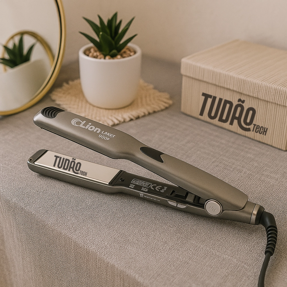 Prancha Profissional Lion TITANIUM 500°F Bivolt | 250°C | Cabo 3m - Cinza