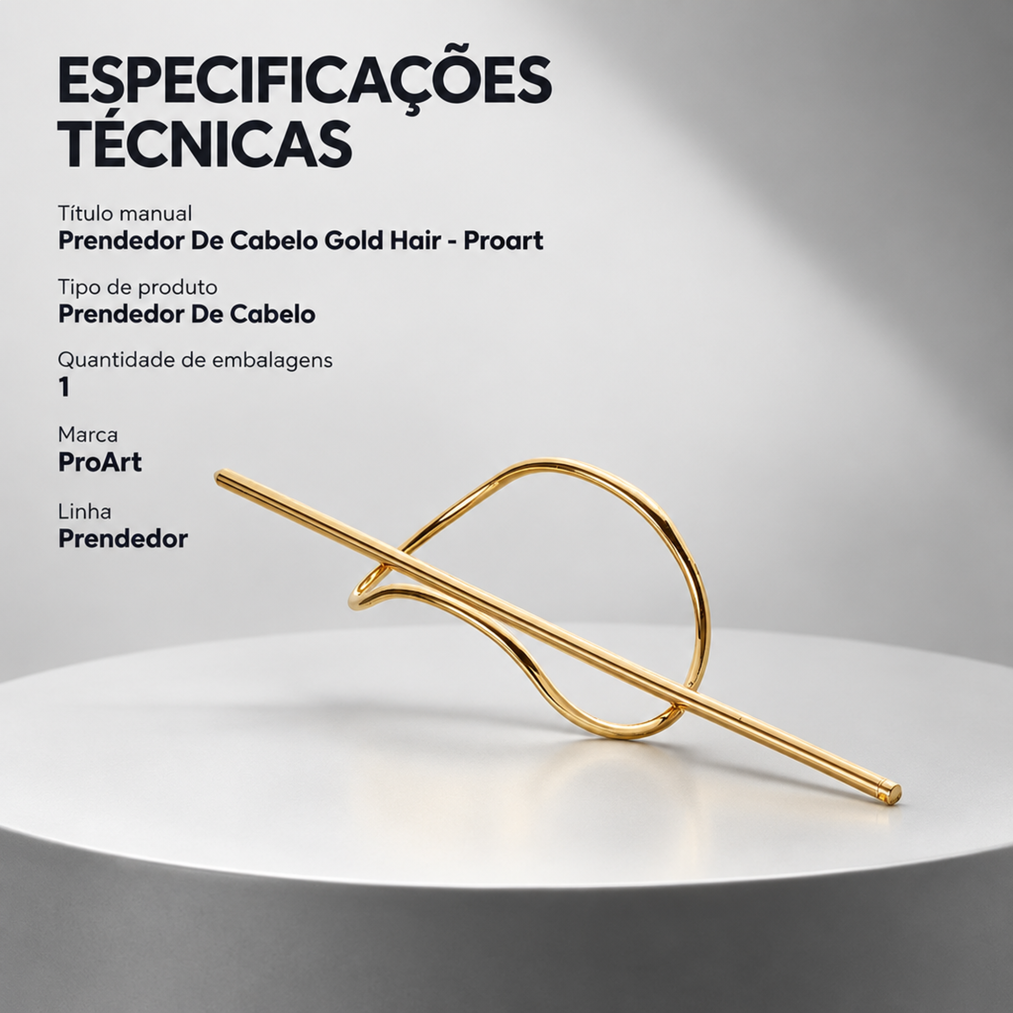 PRENDEDOR DE CABELO GOLD HAIR PROART