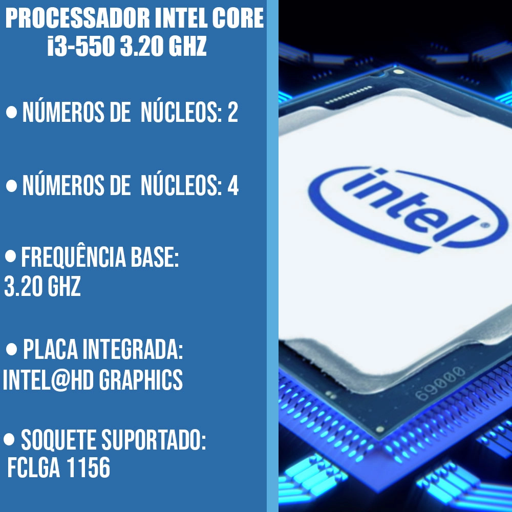 PROCESSADOR DESK INTEL 1156 CORE I3-550 3.20GHZ OEM