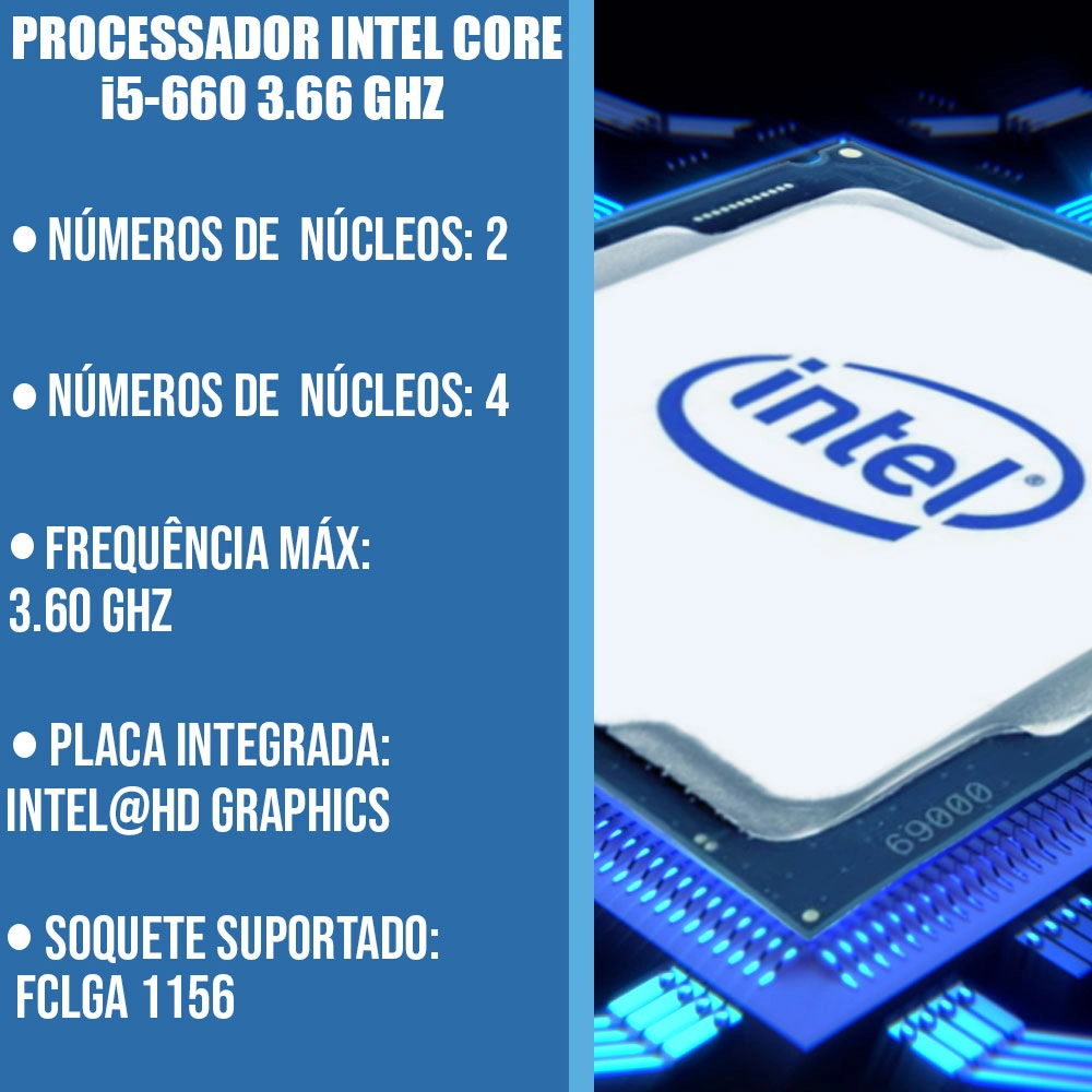 PROCESSADOR DESK INTEL 1156 CORE I5-660 3.33GHZ OEM