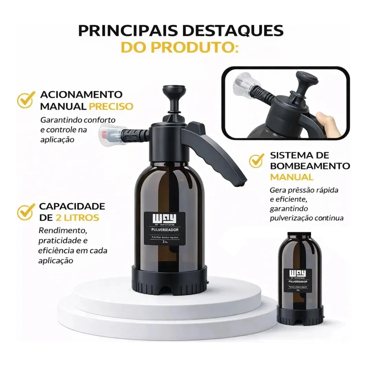 PULVERIZADOR BORRIFADOR MANUAL PRESSÃO 2 LITROS PROFISSIONAL IMPORTWAY PULVERIZADOR BORRIFADOR MANUAL PRESSÃO 2 LITROS PROFISSIONAL IMPORTWAY