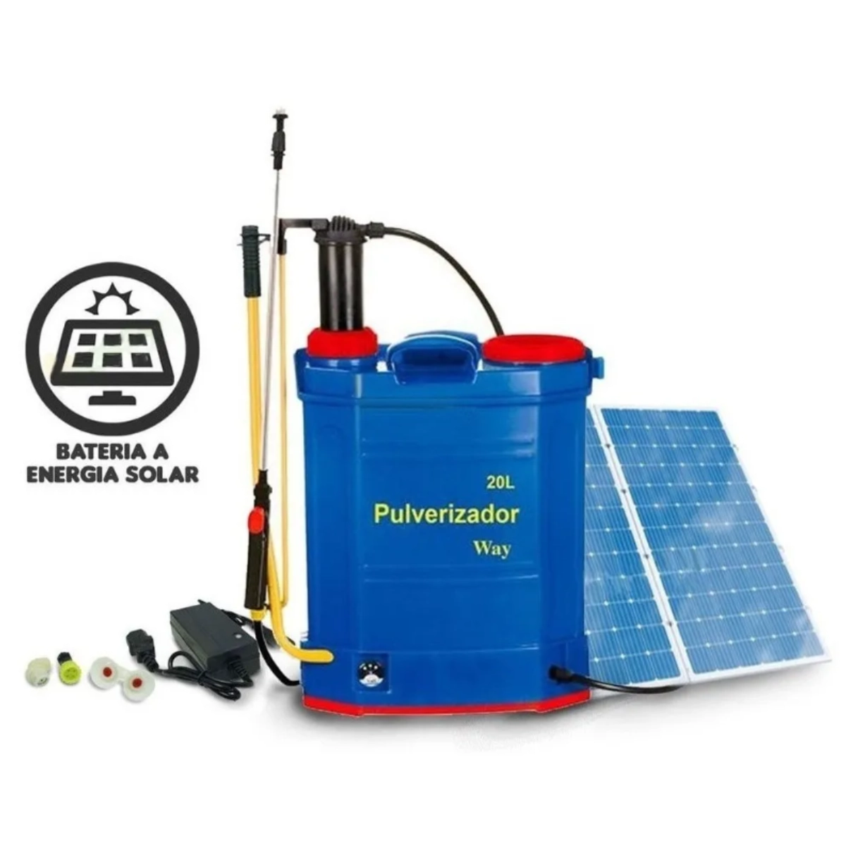 PULVERIZADOR COSTAL 3X1 ELÉTRICO 20 LITROS COM PAINEL SOLAR