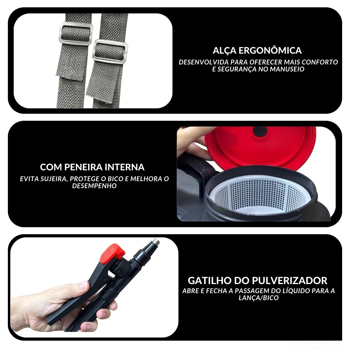 PULVERIZADOR DE JARDIM MOCHILA DE PRESSÃO IMPORTWAY 20L PRETO PULVERIZADOR DE JARDIM MOCHILA DE PRESSÃO IMPORTWAY 20L PRETO