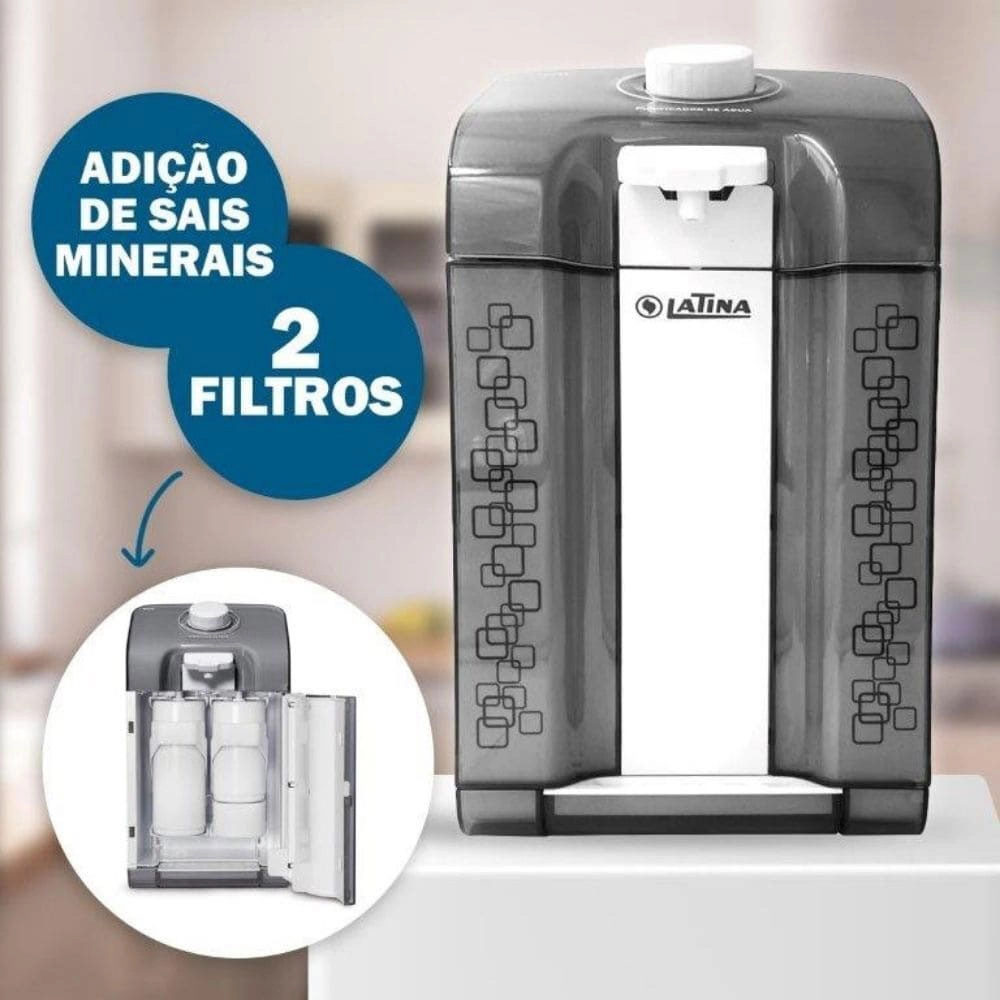 PURIFICADOR DE ÁGUA MINERAL LATINA BRANCO E FUMÊ ESCURO PN555