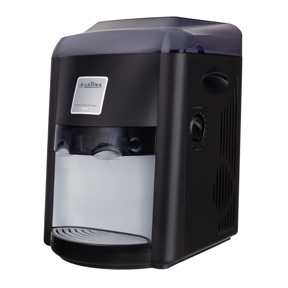 PURIFICADOR DE ÁGUA MINERAL LATINA PRETO C/ PRATA 127V PA355 PURIFICADOR DE ÁGUA MINERAL LATINA PRETO C/ PRATA 127V PA355