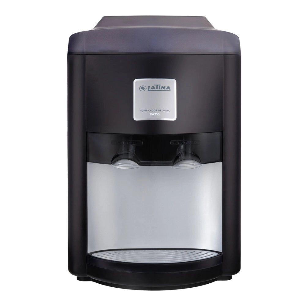 PURIFICADOR DE ÁGUA MINERAL LATINA PRETO C/ PRATA 127V PA355