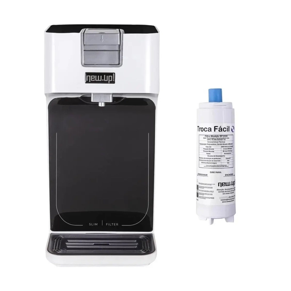 PURIFICADOR DE ÁGUA NATURAL SLIM FILTER BRANCO NEW UP PURIFICADOR DE ÁGUA NATURAL SLIM FILTER BRANCO NEW UP