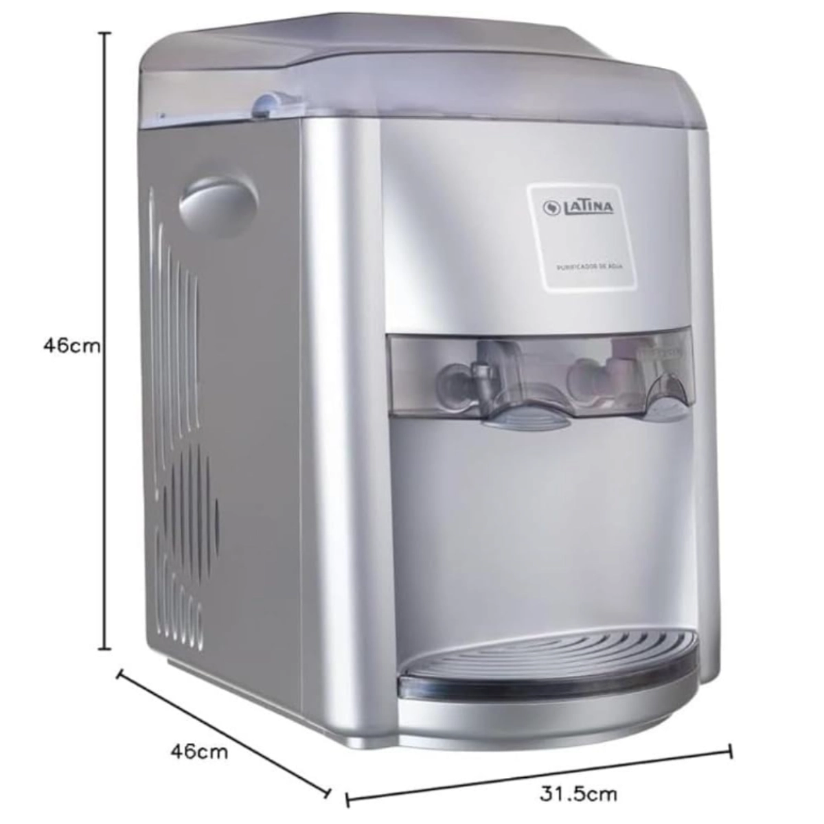 PURIFICADOR DE ÁGUA REFRIGERADA E NATURAL POR COMPRESSOR PRATA - BIVOLT