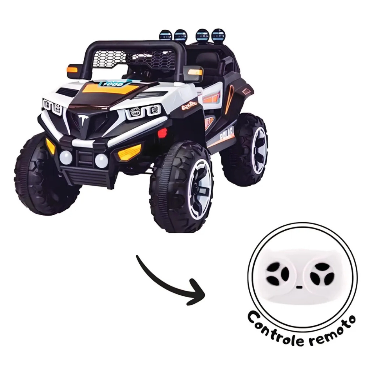 QUADRICICLO ELÉTRICO INFANTIL 3 ANOS 12V BRANCO ZIPPY TOYS