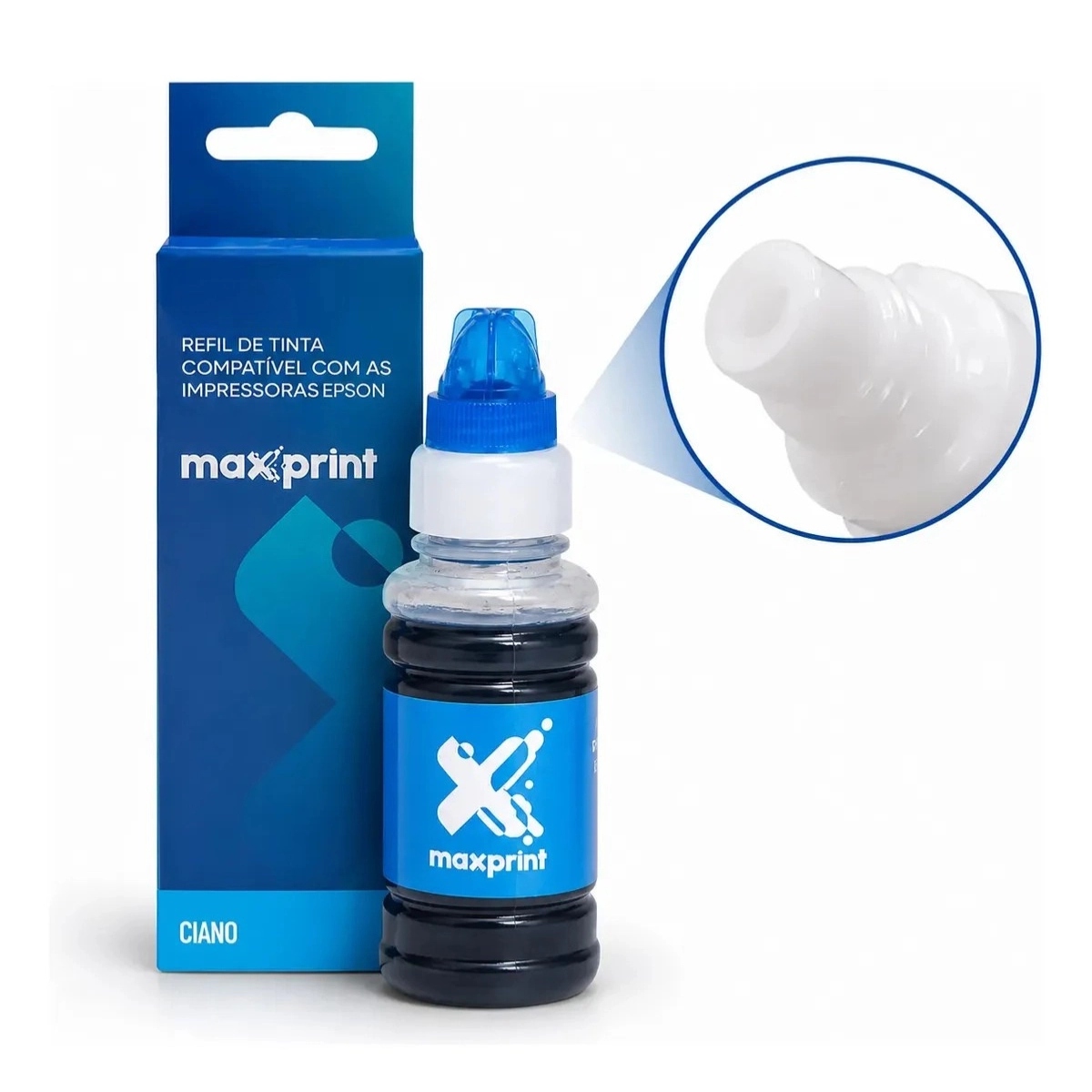 REFIL DE TINTA MAXPRINT CIANO 664C|673C COMPATÍVEL COM EPSON 70ML REFIL DE TINTA MAXPRINT CIANO 664C|673C COMPATÍVEL COM EPSON 70ML