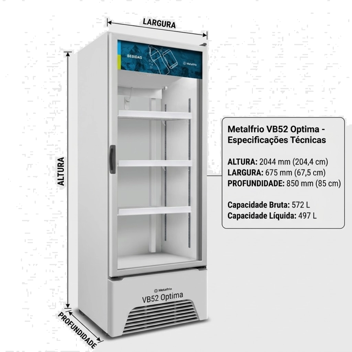 REFRIGERADOR EXPOSITOR VERTICAL BEBIDAS OPTIMA 572L METALFRIO 127V REFRIGERADOR EXPOSITOR VERTICAL BEBIDAS OPTIMA 572L METALFRIO 127V