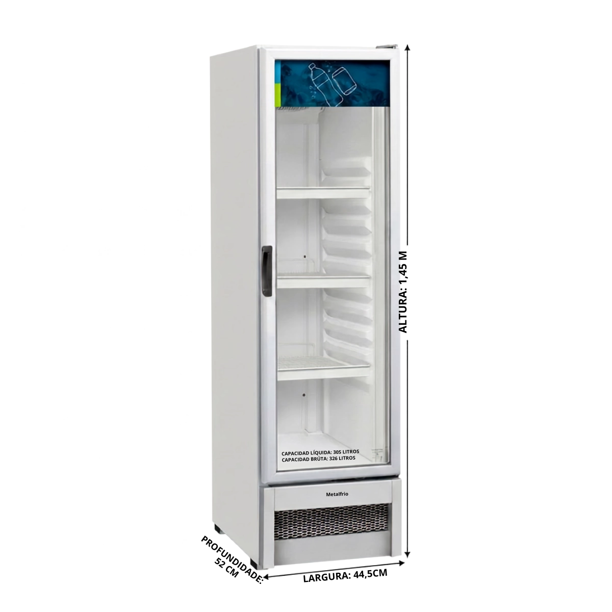 REFRIGERADOR EXPOSITOR VERTICAL SLIM BEBIDAS 326L METALFRIO 127V REFRIGERADOR EXPOSITOR VERTICAL SLIM BEBIDAS 326L METALFRIO 127V