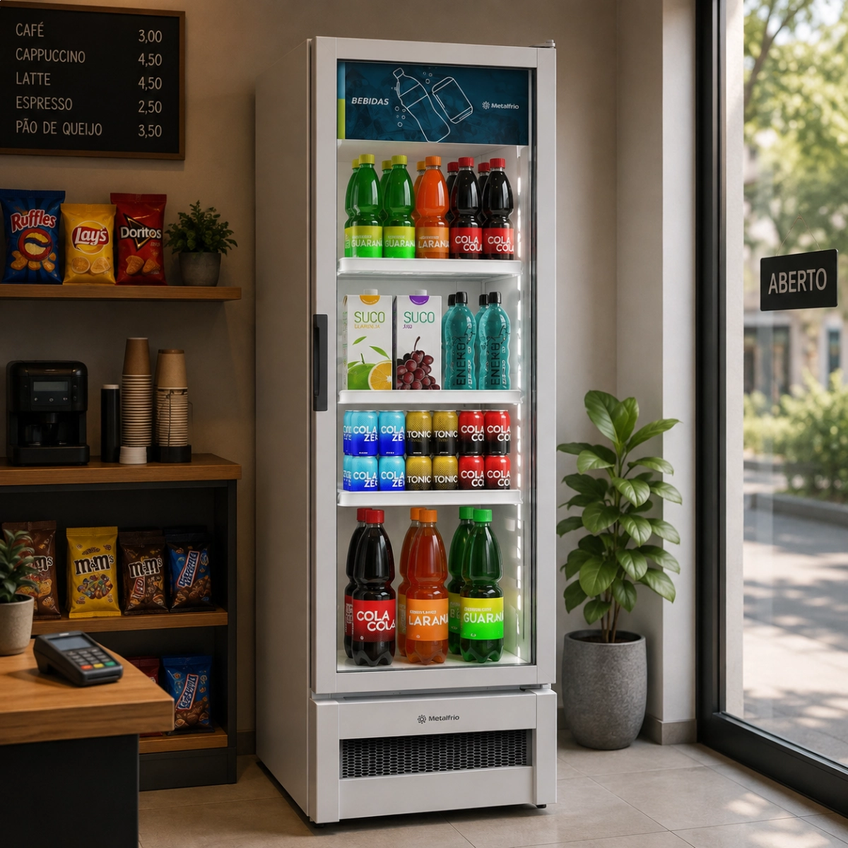 REFRIGERADOR EXPOSITOR VERTICAL SLIM BEBIDAS 326L METALFRIO 127V REFRIGERADOR EXPOSITOR VERTICAL SLIM BEBIDAS 326L METALFRIO 127V