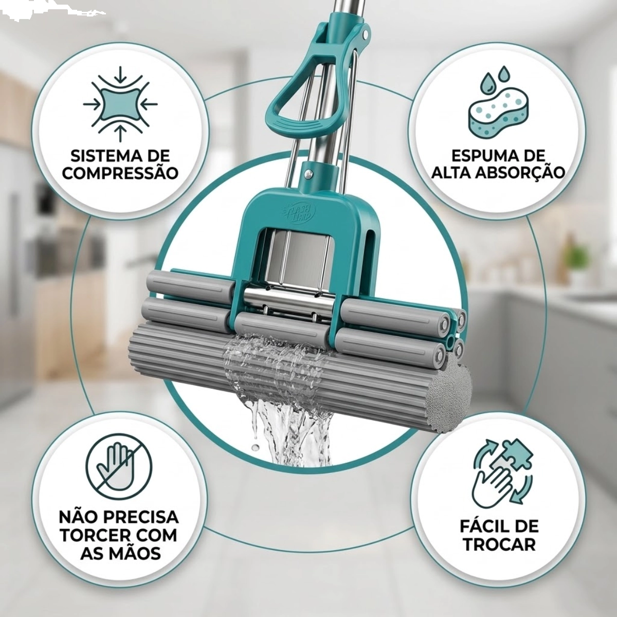 RODO MOP PARA LIMPEZA GERAL PLUS E RODO MAGICO FLASH LIMP