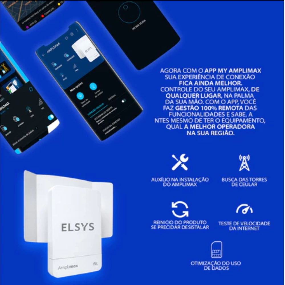 ROTEADOR EXTERNO 4G AMPLIMAX FIT ELSYS PARA INTERNET BAIXO SINAL EPRL18
