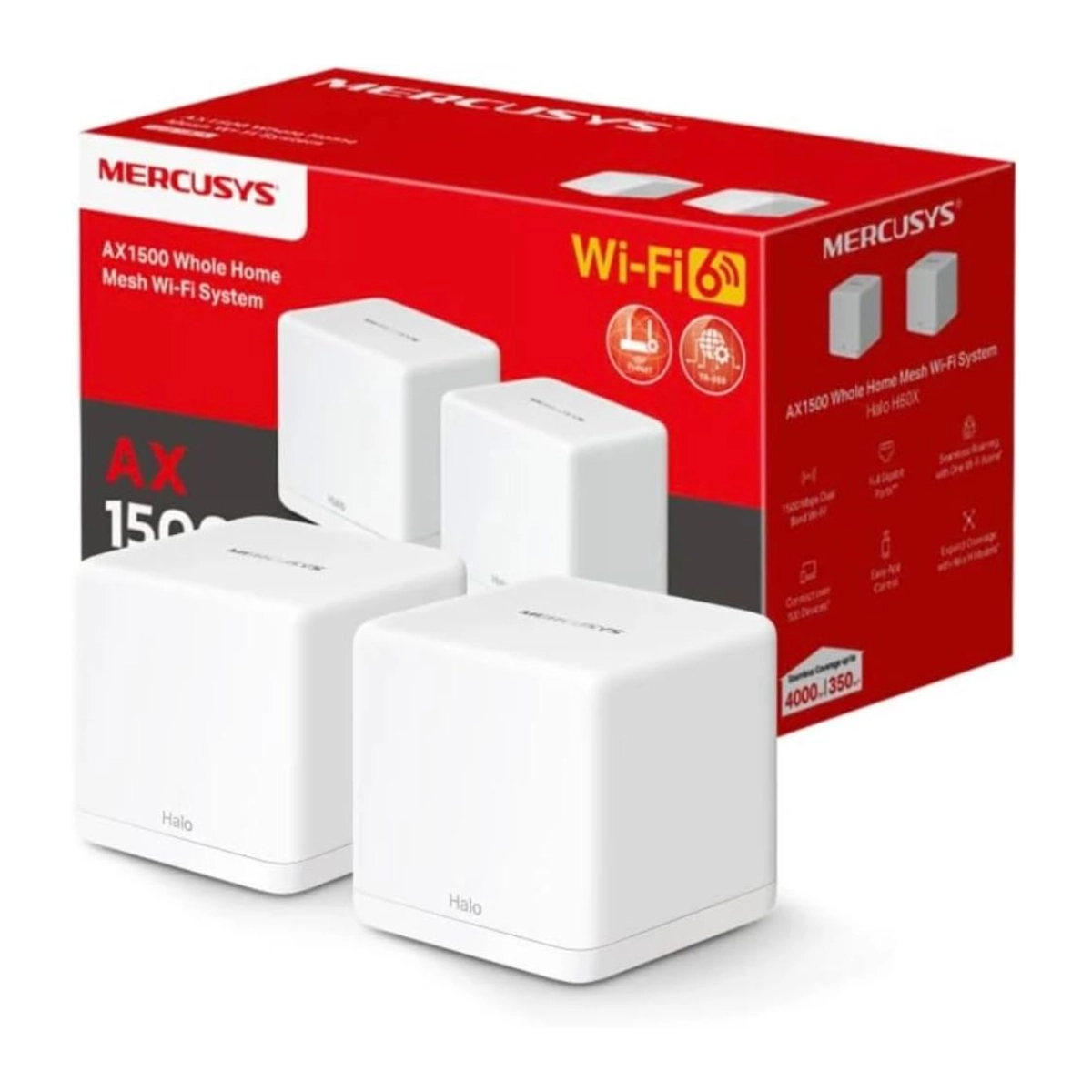 ROTEADOR TP-LINK MESH WI-FI 6 MERCUSYS HALO H60X GIGABIT DUAL BAND AX1500