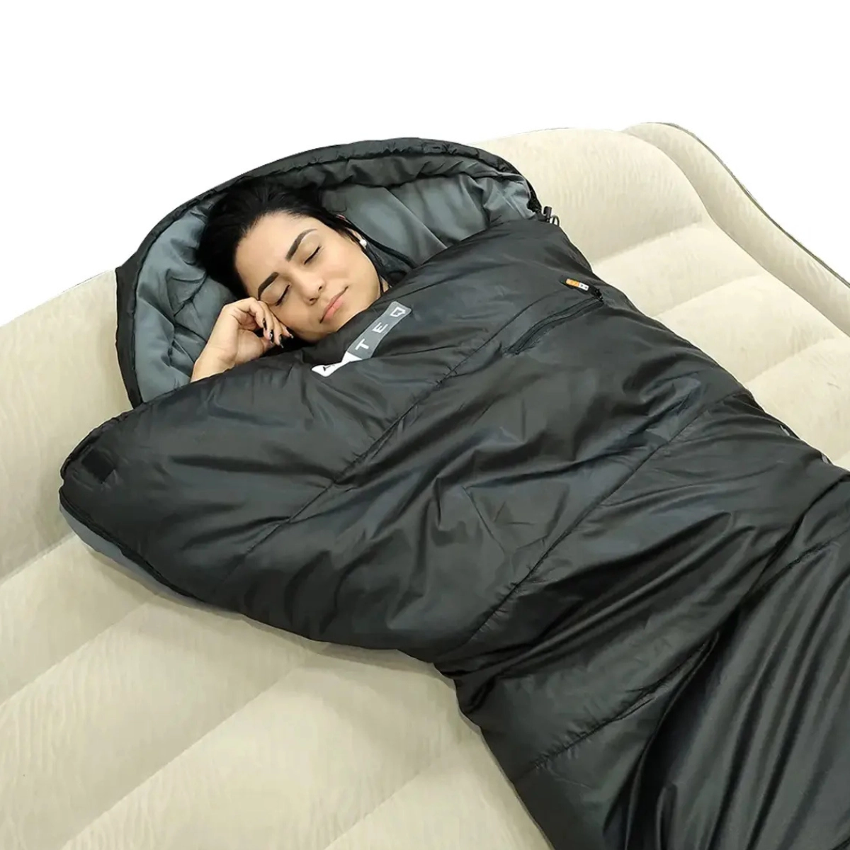 SACO DE DORMIR PARA ACAMPAMENTO HEAT PRETO AZTEQ 7C A 18C SACO DE DORMIR PARA ACAMPAMENTO HEAT PRETO AZTEQ 7C A 18C
