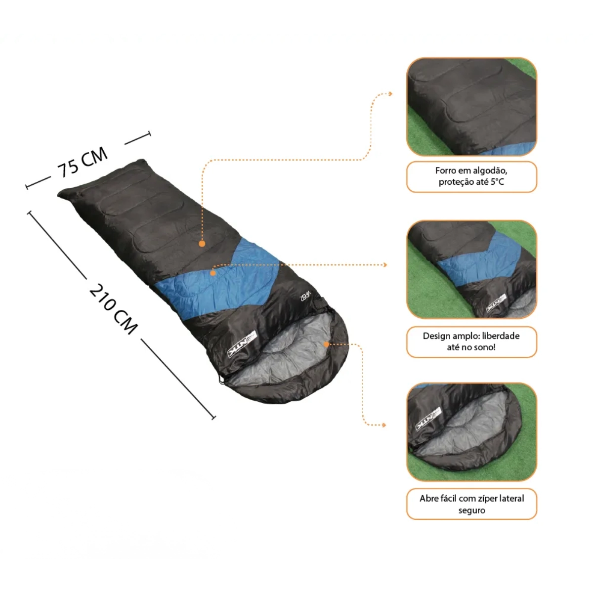 SACO DE DORMIR TERMICO AZUL VIPER NAUTIKA HOLLOW-FIBER