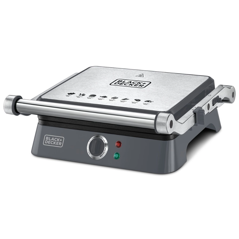 Sanduicheira Grill Elétrico Black+Decker 127V Gourmand com Abertura 180° Chapas Antiaderentes 1200W