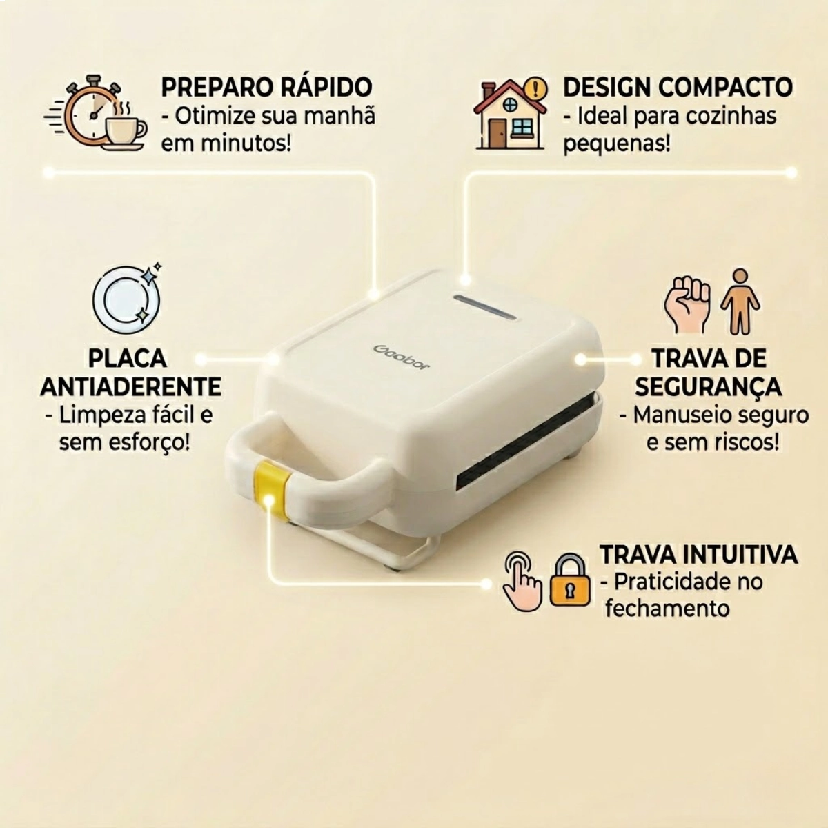 Sanduicheira Pocket, Cor: Off-white Voltagem:220v Sm60m-wh01a Sanduicheira Pocket, Cor: Off-white Voltagem:220v Sm60m-wh01a