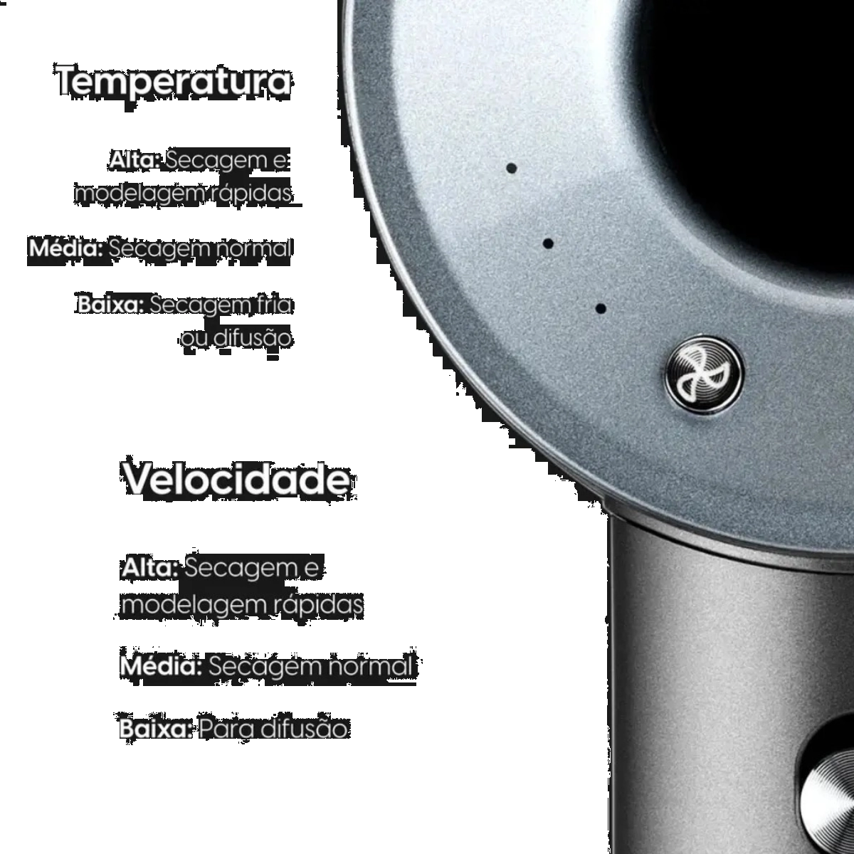 SECADOR DE CABELO 1700W SUPER IONIC CHUMBO 3 TEMPERATURAS JATO FRIO 127V