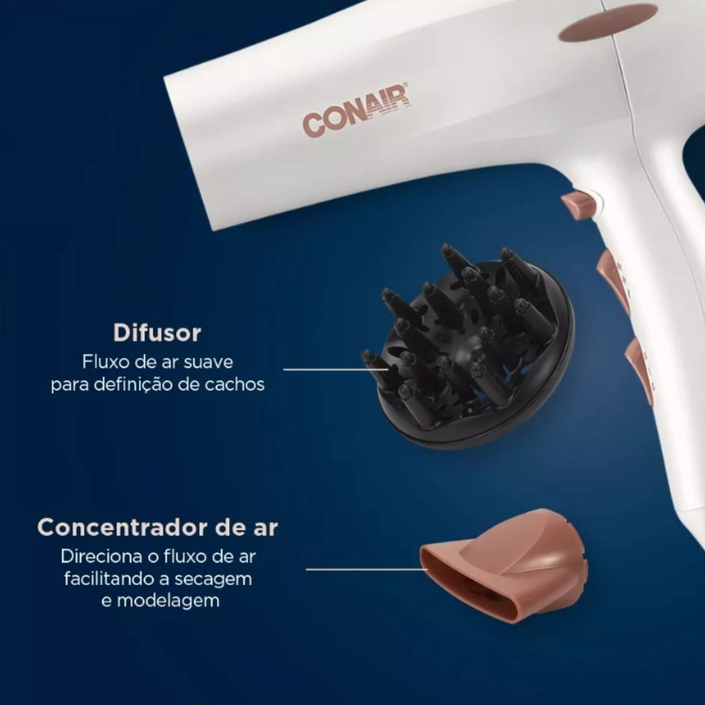 Secador De Cabelo Conair Double Ceramic 530BR 1900w Cor Branco 127V