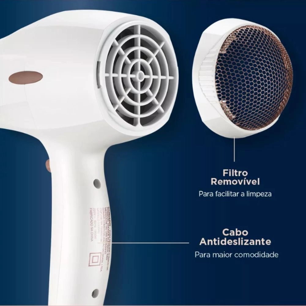 Secador De Cabelo Conair Double Ceramic 530BR 1900w Cor Branco 220V