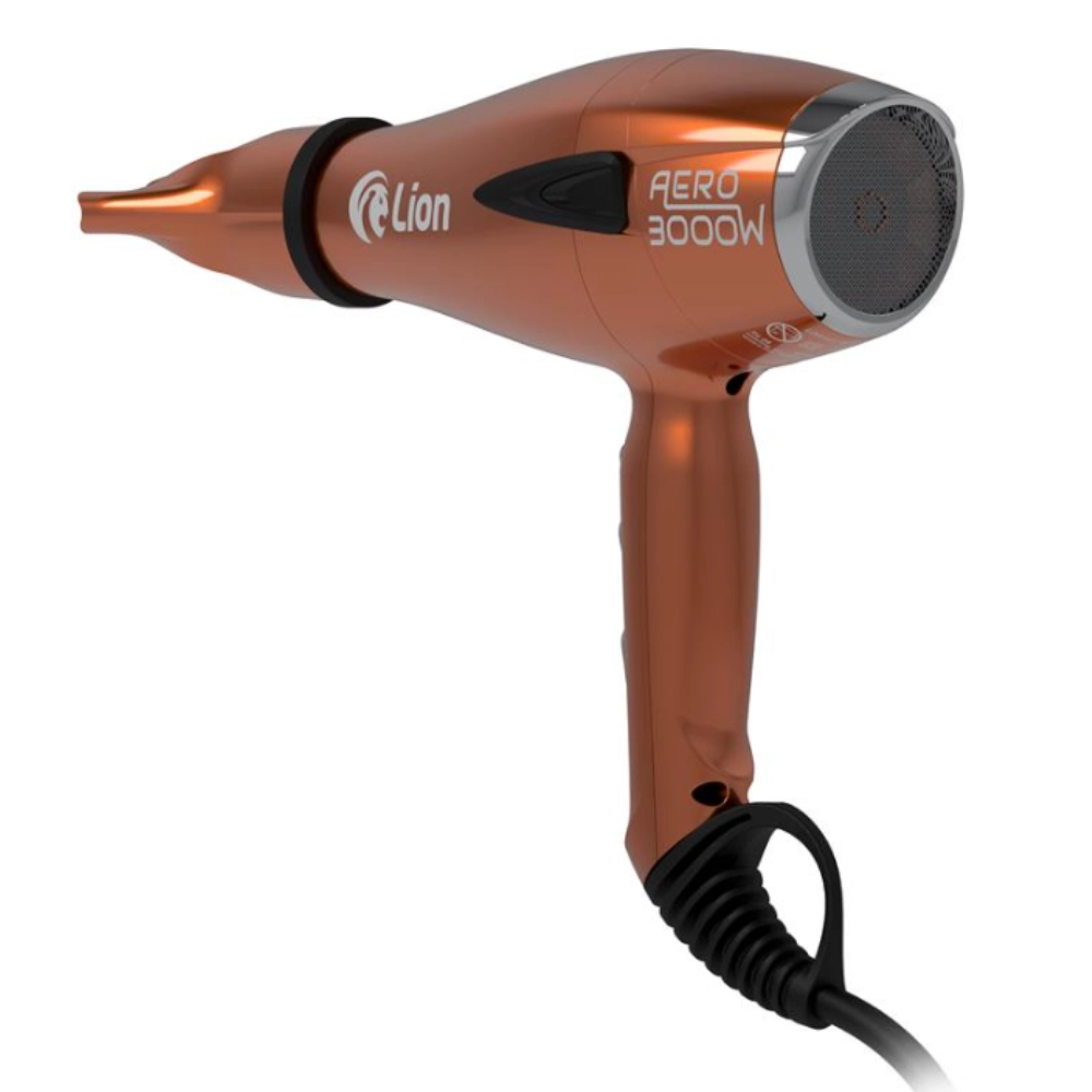 Secador de Cabelo Profissional 3000W Lion AERO Cobre 220V Motor AC Íons Ar Frio Turmalina

