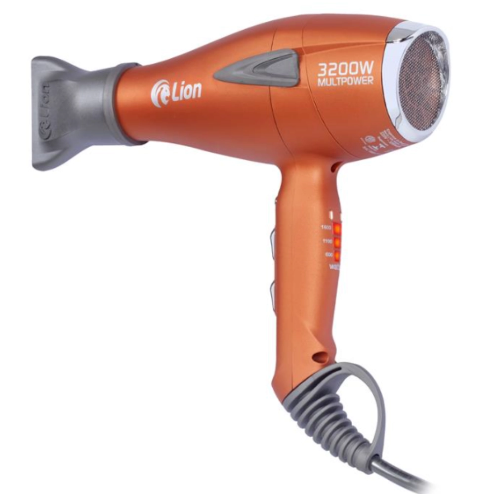 Secador de Cabelo Profissional 3200W Lion Cobre Fosco com Display Digital e Íons Negativos
