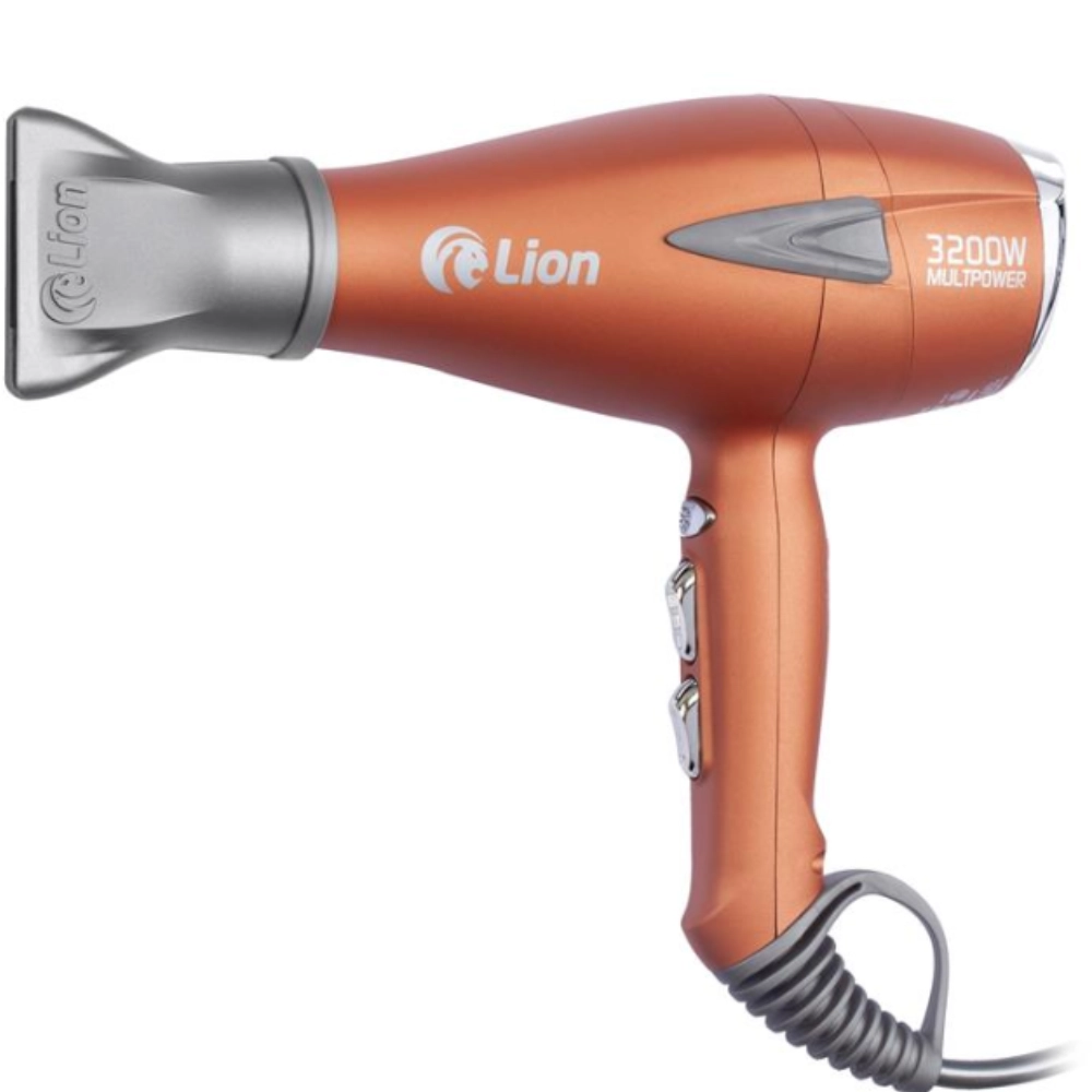 Secador de Cabelo Profissional 3200W Lion Cobre Fosco com Display Digital e Íons Negativos
