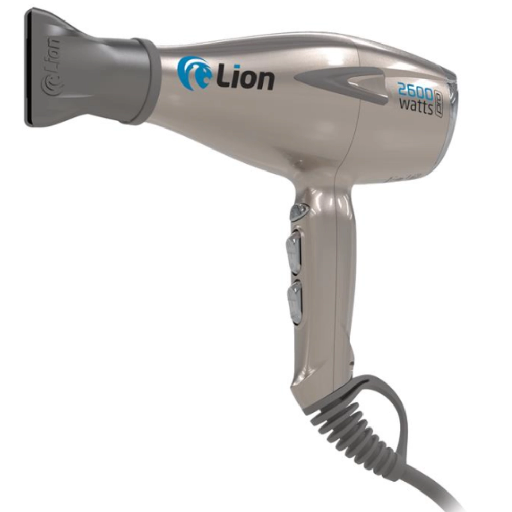 Secador de Cabelo Profissional Lion 2600W Pro 220V com Íons, Motor AC e Ar Frio Cool Shot - Dourado