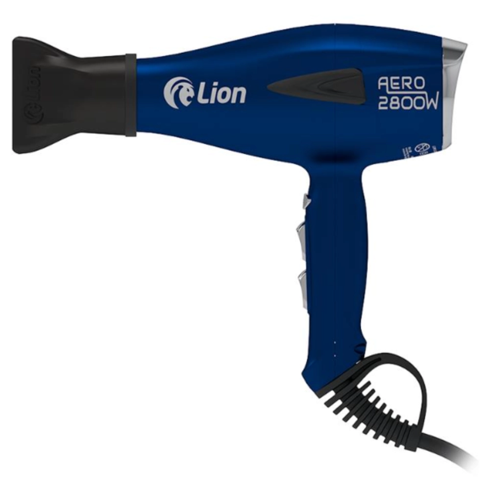 Secador de Cabelo Profissional Lion 2800W Azul Fosco, Motor AC, Íons Negativos ? 220V