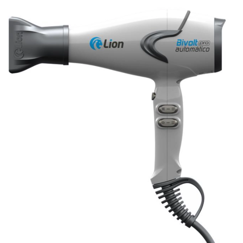 Secador de Cabelo Profissional Lion Bivolt Automático 2100W Íons Frio Silencioso Cabo 3m