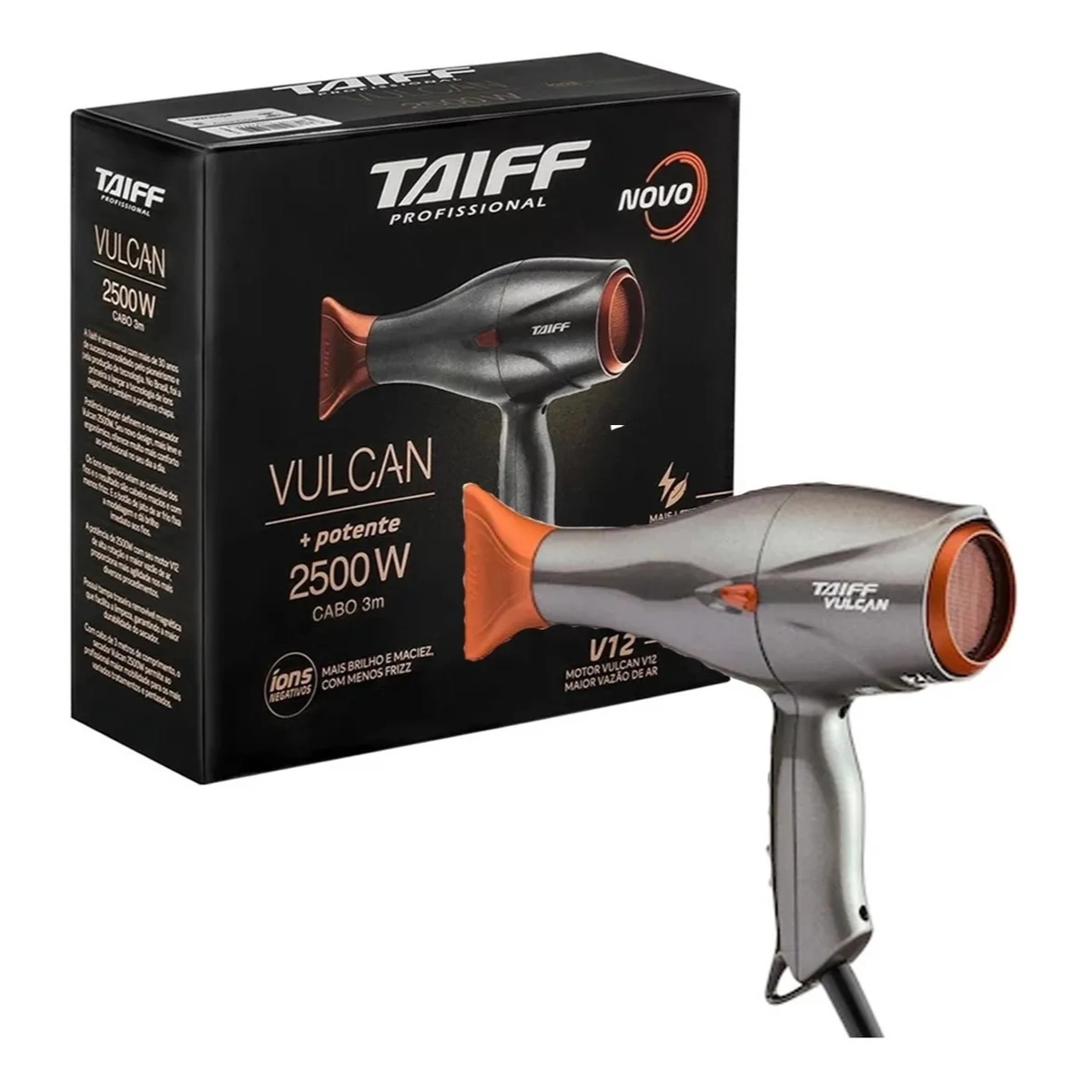 SECADOR DE CABELOS TAIFF VULCAN PROFISSIONAL 2500W 220V SECADOR DE CABELOS TAIFF VULCAN PROFISSIONAL 2500W 220V
