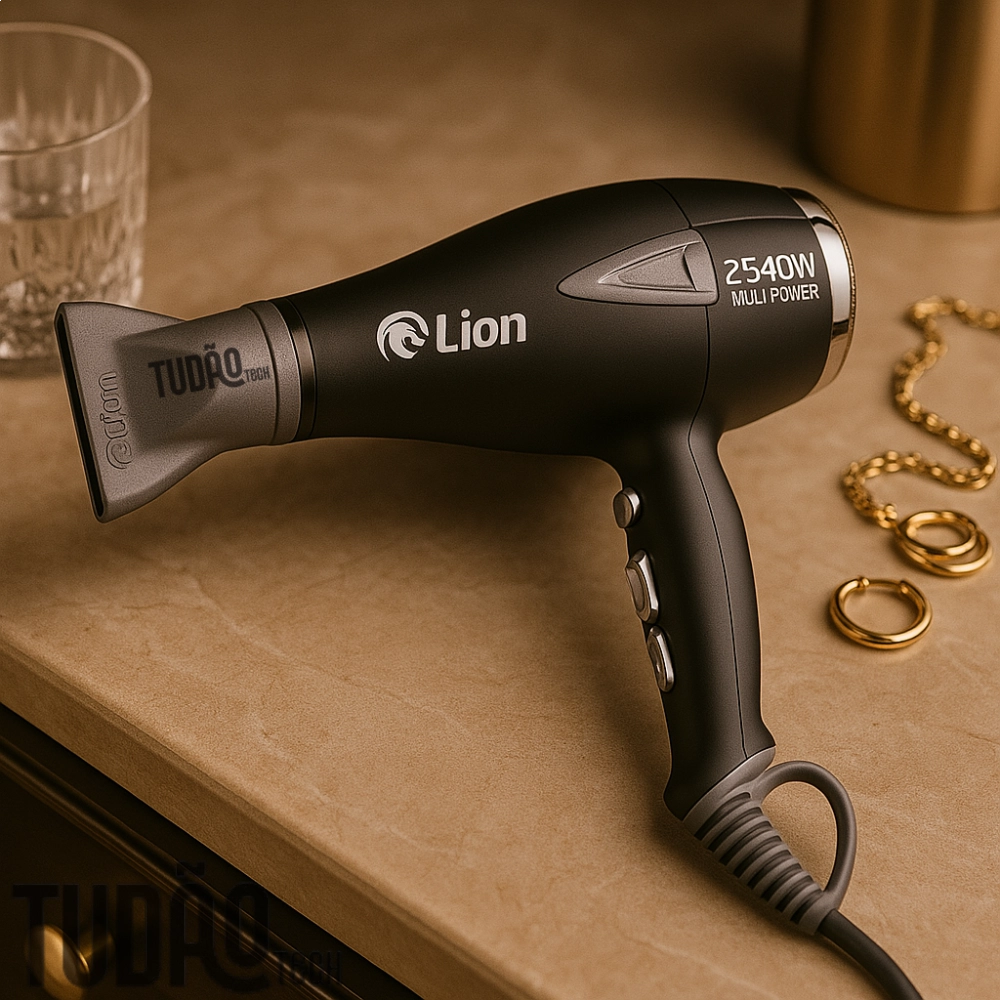 Secador Profissional Lion 2540W Preto Fosco 127V com Display e Tecnologia Aeronáutica

