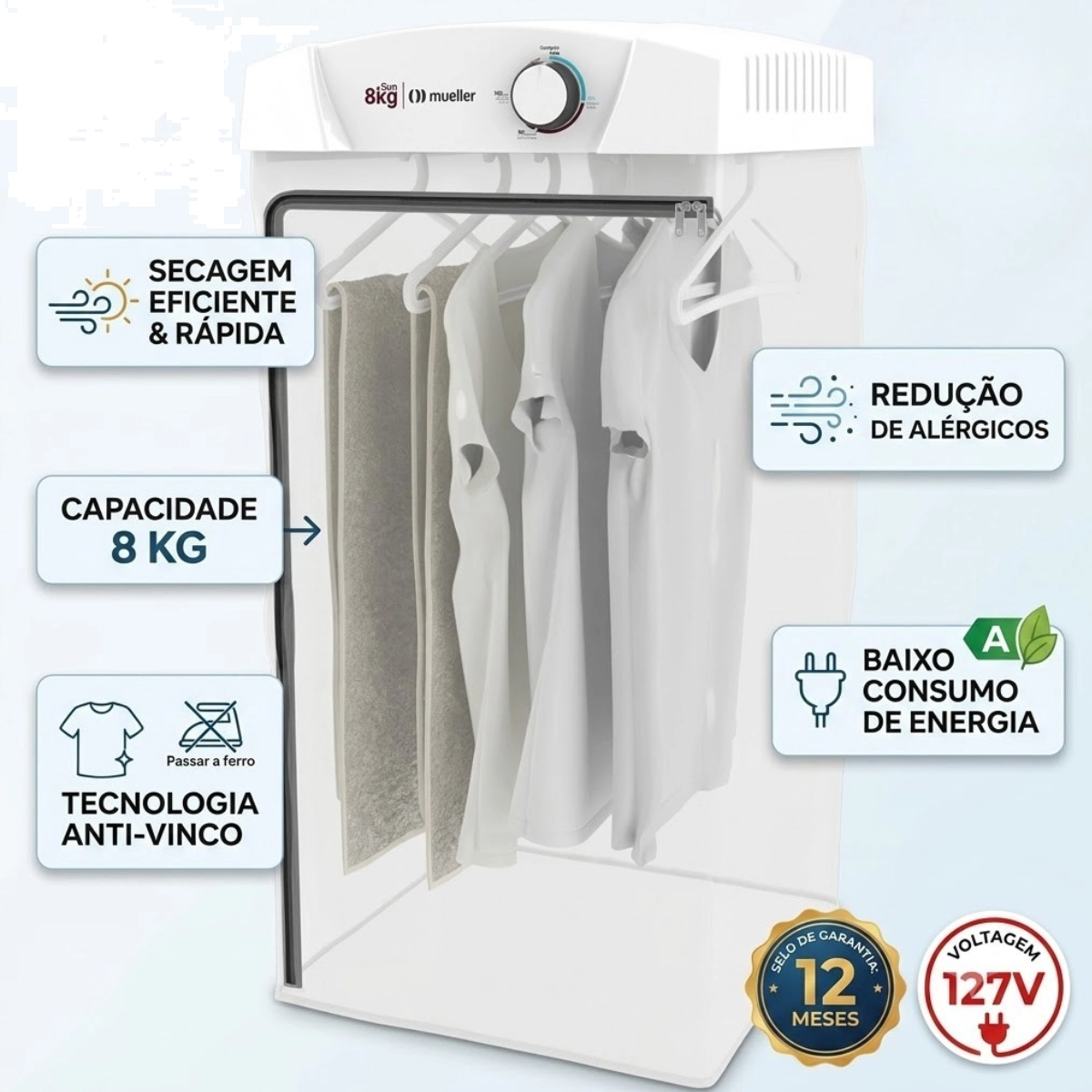 SECADORA DE ROUPAS MUELLER SUN 8KG 6 CABIDES 127V SECADORA DE ROUPAS MUELLER SUN 8KG 6 CABIDES 127V