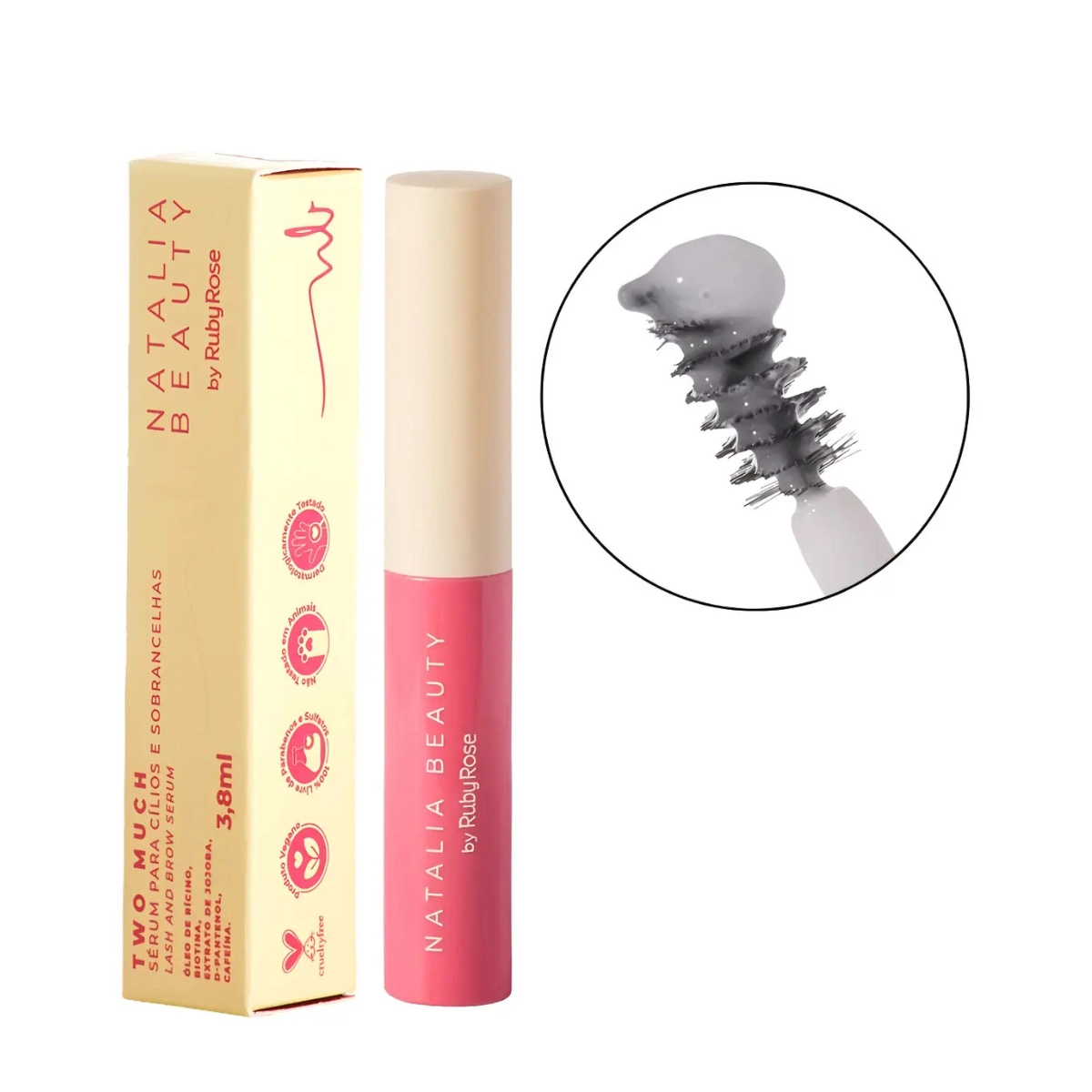 SERUM PARA CILIOS E SOBRANCELHAS TWO MUCH 4ML HBM1009 NATALIA BEAUTY BY RUBY ROSE