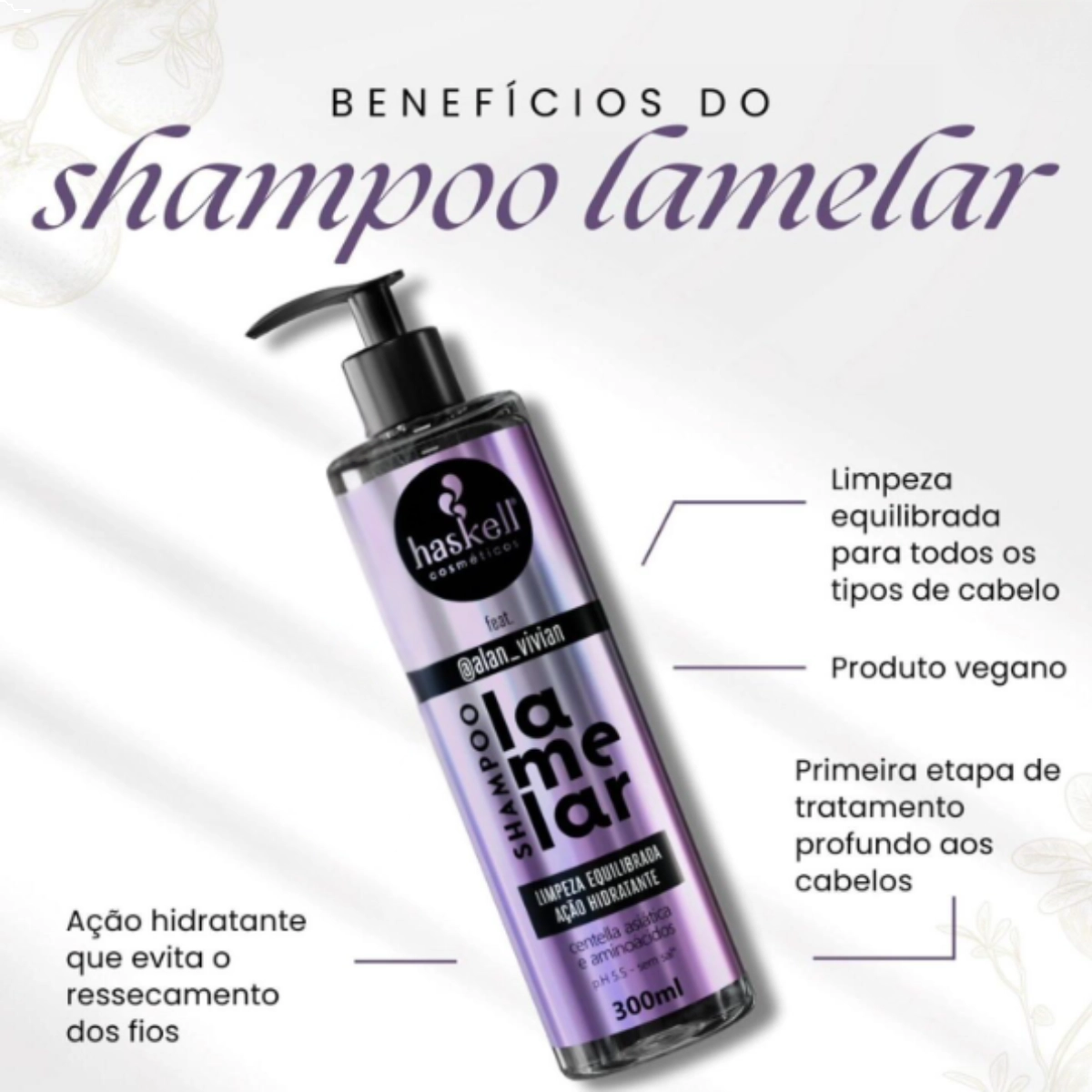 SHAMPOO CAPILAR LAMELAR 300ML HASKELL SHAMPOO CAPILAR LAMELAR 300ML HASKELL