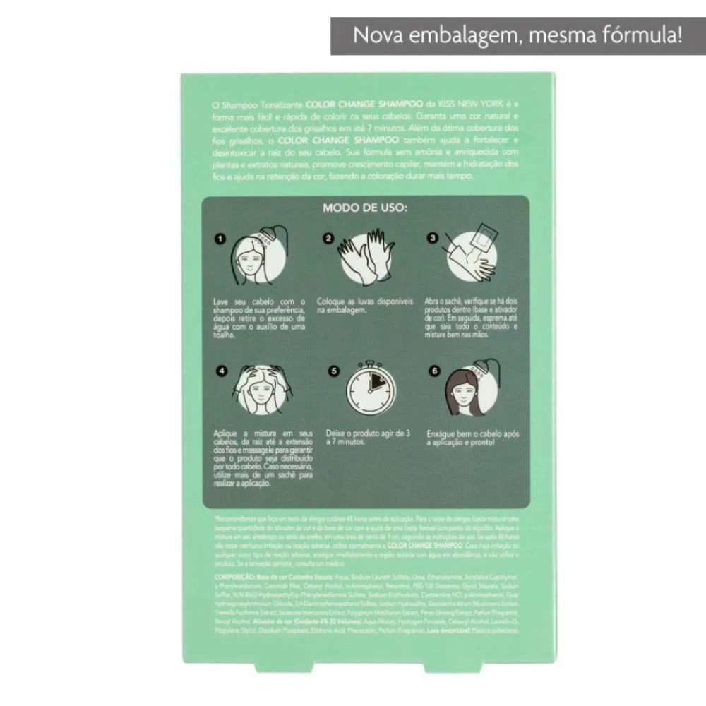 Shampoo Tonalizante Color Change Castanho Escuro - Kiss New York