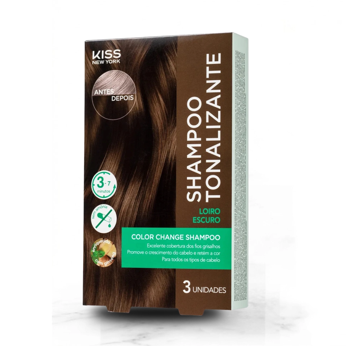 SHAMPOO TONALIZANTE VEGANO COM RAPIDA COLORAÇÃO LOIRO ESCURO KNY