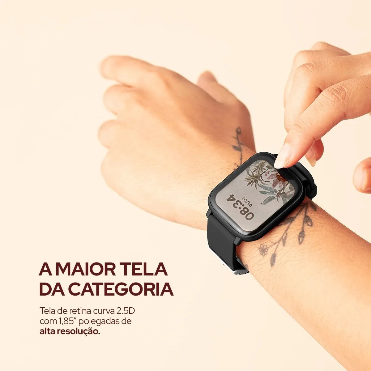 SMARTWATCH ESPORTIVO WB 45MM TELA 1,85 TRACKER 24 MODOS PRETO