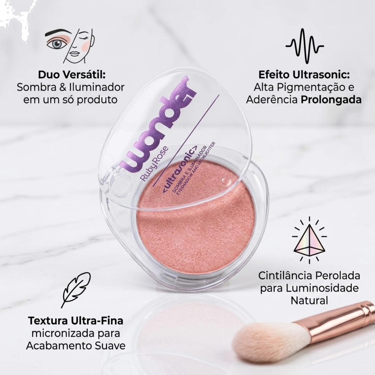 SOMBRA E ILUMINADOR VIBRATION WONDER ESPELHADO RUBY ROSE SOMBRA E ILUMINADOR VIBRATION WONDER ESPELHADO RUBY ROSE