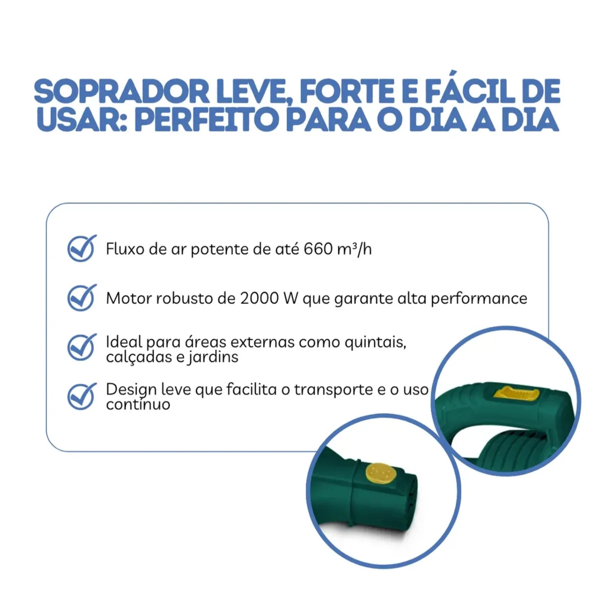 SOPRADOR DE FOLHAS ELETRICO 127V 2000W ULTRA DESEMPENHO TEKNA VERDE
