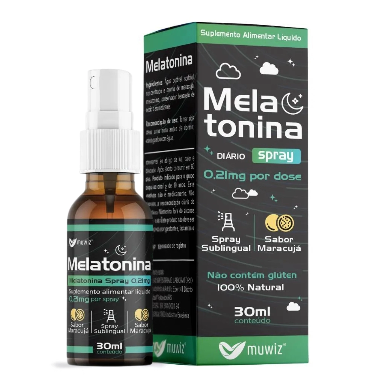 SUPLEMENTO MELATONINA SPRAY 30ML MUWIZ MARACUJA