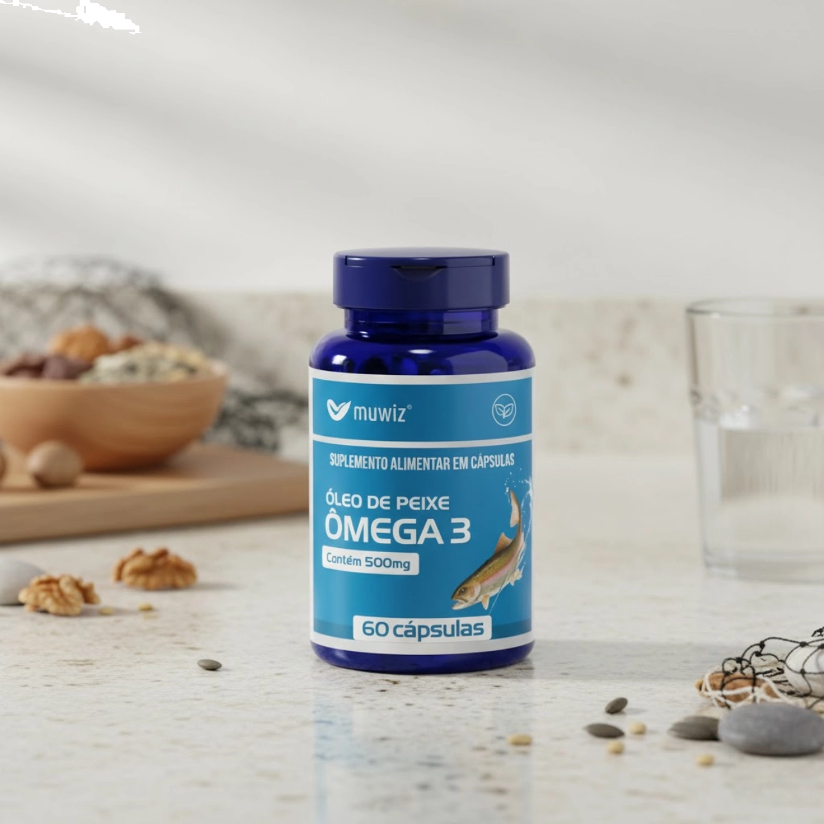 SUPLEMENTO OMEGA 3 OLEO DE PEIXE 500MG COM 60 CAPSULAS MUWIZ SUPLEMENTO OMEGA 3 OLEO DE PEIXE 500MG COM 60 CAPSULAS MUWIZ
