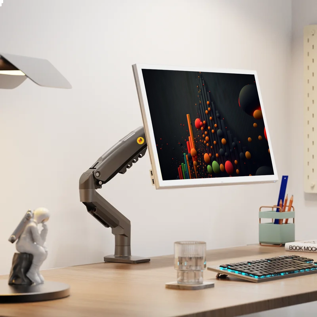 SUPORTE ARTICULADO NORTH BAYOU F80 DE MESA PARA TV MONITOR DE 17 ATÉ 30 PRETO