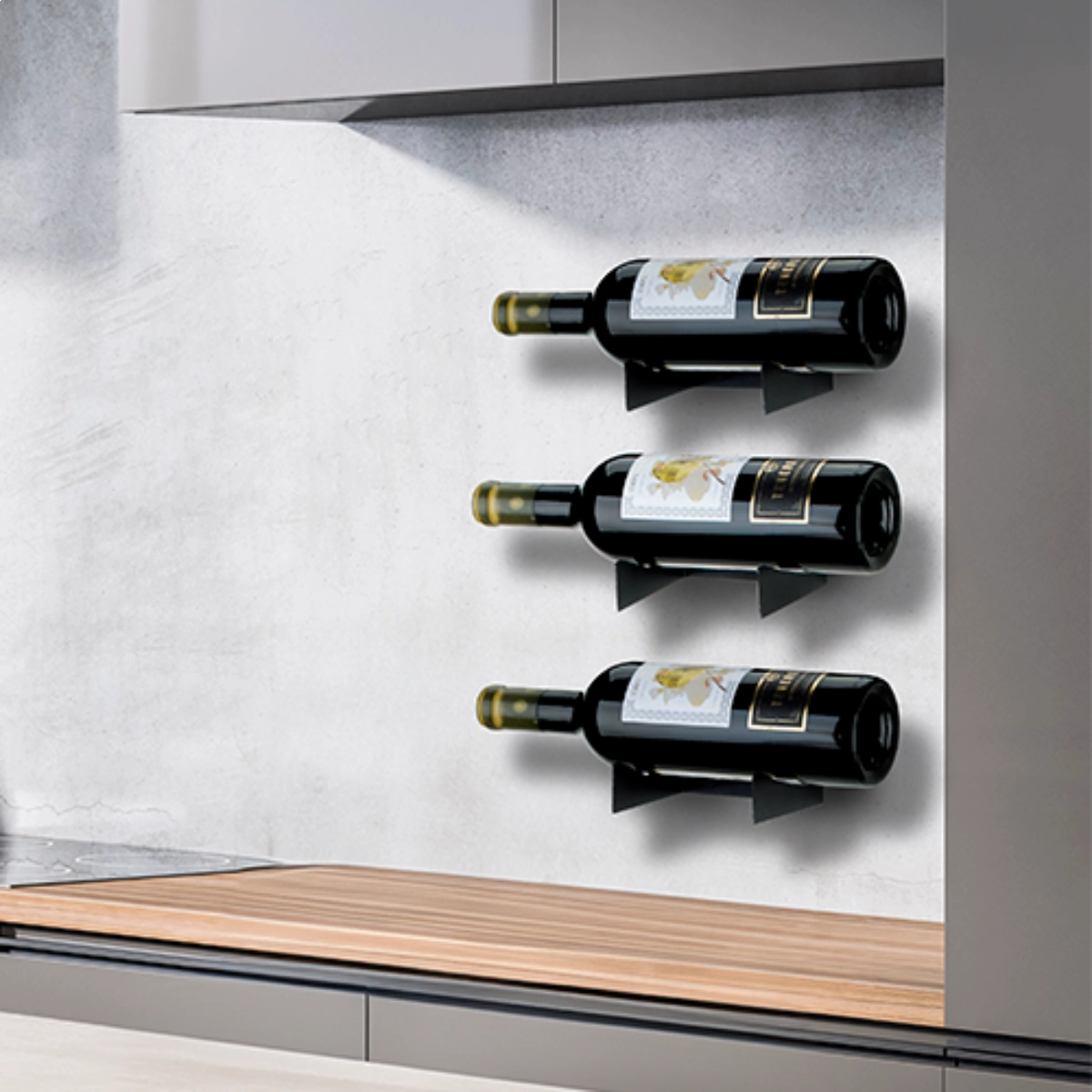 SUPORTE DE PAREDE PARA GARRAFA DE VINHO MASTER SCHMITT PRETO